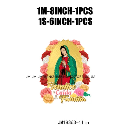 San Judas Tadeo Mexican Latin Culture Washable Decals Madre Mia Our Lady of Guadalupe DTF Transfers Stickers For Clothes Bags