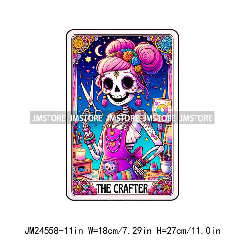 Funny Mexican Evil Eye Chismosa La Chigona Latina Skeleton Tarot Card Logos Iron On DTF Heat Press Transfer Stickers For Clothes