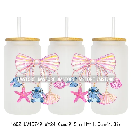 Retro Cartoon Western Summer Vibes UV DTF Cup Wraps Ready To Apply Waterproof Transfer Stickers For 16OZ Libbey Glass Can Mugs