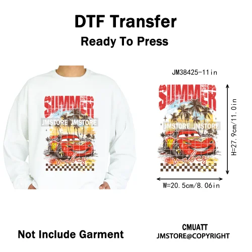 Funny Shells Coquette Bow Summer Salty Vibes Cartoon Printing Designs Iron On DTF Transfer Stickers Ready To Press T-shirts Bags