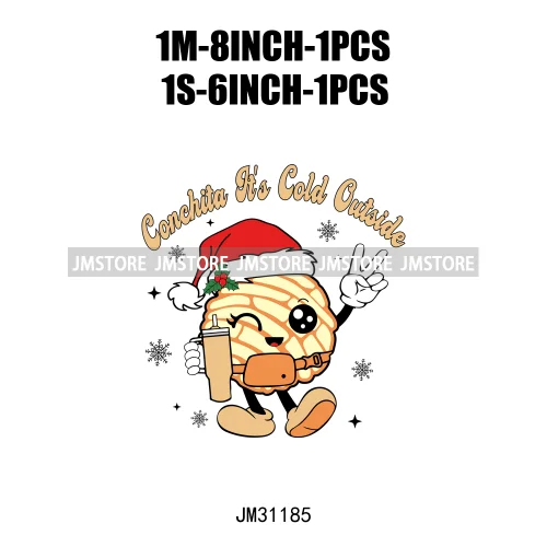 Funny Tis The Season Mexican Chocolate Pink Christmas Pan Dulce Spanish Iron On DTF Transfer Stickers Ready To Press For Clothes