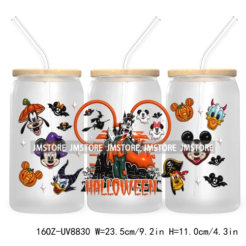 3D Horror Halloween UV DTF Sticker For 16OZ Libbey Glass Cup Can Wrap Transfer Stickers Custom Label DIY Logo Cartoon Blue Koala