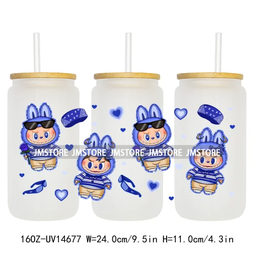 Funny Cartoon Character UV DTF Stickers Ready to Transfer Cup Wrap Custom Labels DIY Craft For Libbey Can Glass Tumblers Mugs