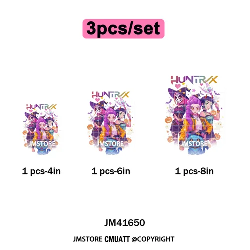Stay Spooky Ghost Halloween Cartoon Hunters Kpop Band Group Iron on DTF Washable Transfers Stickers Ready to Press for Clothing
