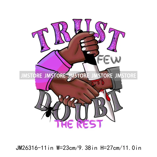 Just Out Here Trusting God Blessed Decals Trust Few Doubt The Rest DTF Iron On Transfer Stickers Ready To Press For T-shirt Bags