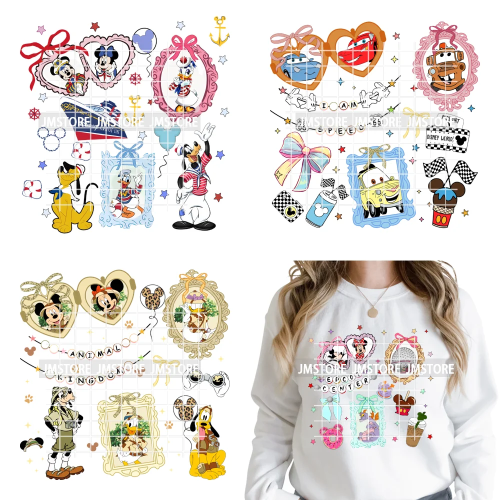 Colorful Animal Coquette Mirror Bracelet Cartoon Character Printing Iron On DTF Transfers Stickers Ready To Press T-shirts Bags