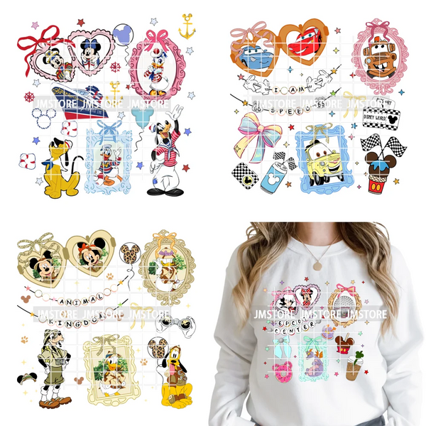 Colorful Animal Coquette Mirror Bracelet Cartoon Character Printing Iron On DTF Transfers Stickers Ready To Press T-shirts Bags