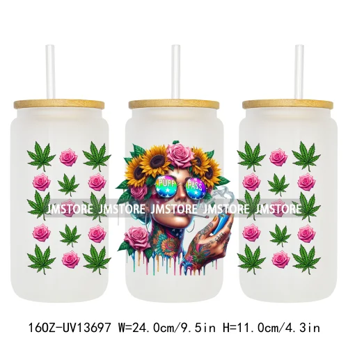 420 Smoker Afro Black Girl UV DTF Stickers Ready to Transfer Cup Wrap Custom Labels DIY Craft For Libbey Can Glass Tumblers Mugs