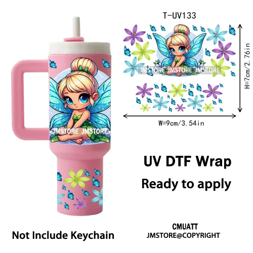 Baby Princess Cartoon Couple Custom UV DTF Stickers Print Tumbler Wraps Ready to Transfer Waterproof For Mini Tumbler Keychain