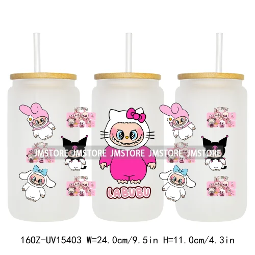 Hot Sale Cute Cartoon Monsters UV DTF Wraps Transfer Sticker DIY Custom Prints High Quality For 16OZ Libbey Glass Can Tumbler