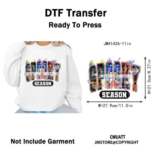 Funny Cartoon Movie Character Halloween Pumpkin Coquette Iron on DTF Washable Heat Transfer Stickers Ready to Press for Clothes