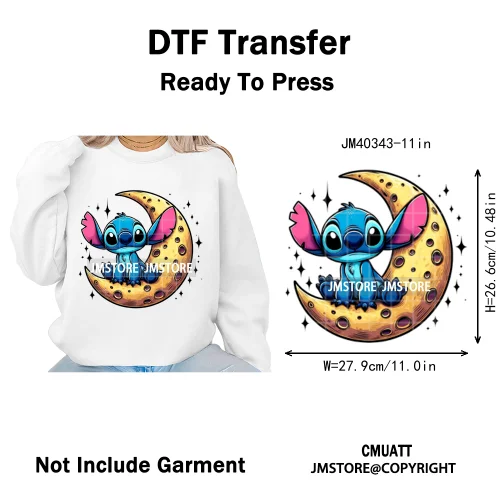 Trendy Cartoon Animal Characters Lover Cold Peel Logos Iron on DTF Washable Transfers Stickers Ready to Press for Hoodies Bags