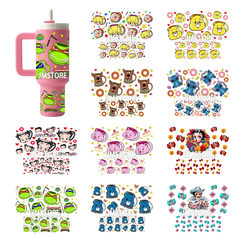 Trendy Cartoon Movies UV DTF Mini Tumbler Keychain Wraps Ready To Press High Quality Wraps UV Stickers for Tumbler Keychain