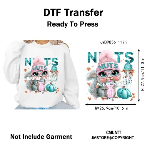 Pink Sweater Hat Coffee Girls Ghost Animal Pumpkin Halloween Iron on DTF Washable Transfers Stickers Ready to Press for Textile
