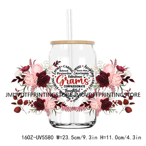 Compassionate Strong Mom Grandma 16OZ UV DTF Cup Wrap Transfer Sticker Custom Label Durable Waterproof Logo For Libbey Glass Can