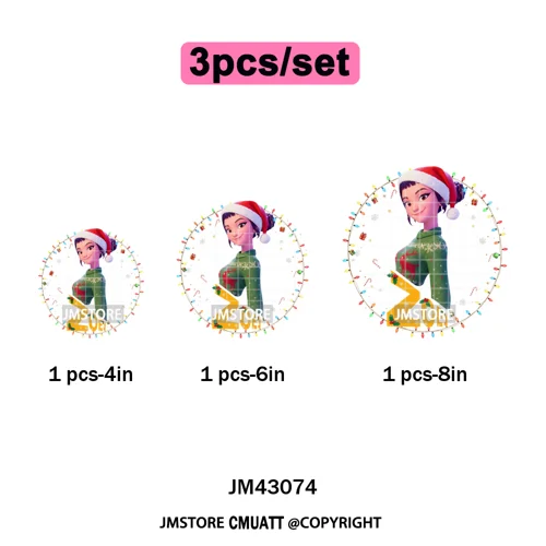 Kpop Christmas Santa Boys Girls Band Cartoon Demon Characters Iron on Washable DTF Transfers Stickers Ready to Press for Clothes