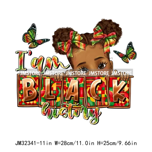 Juneteenth Vibes I'm Black History Afro Melanin Power Hope Teach Iron On DTF Transfers Stickers Ready To Press For Hoodies Bags