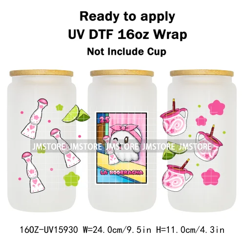 Mexican Culture Drinks Tequila Evil Eye 16OZ UV DTF Cup Wrap Ready To Apply Waterproof Transfer Stickers For Libbey Glass Can