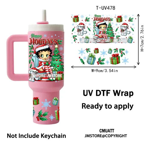 Cartoon Movie Thanksgiving Christmas UV DTF Keychain Wraps Ready To Apply Durable Custom UV Stickers For Mini Tumbler Keychain