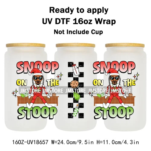 Christmas Movie Characters UV DTF Cup Wrap Ready To Apply Transfer Stickers Waterproof 16OZ Tumbler Wraps For Libbey Glass Can