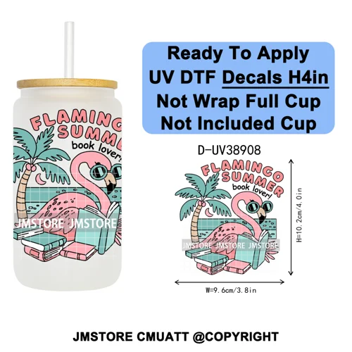 Fantasy Book Lover Gifts Positive Quotes UV DTF Decals Ready To Apply Waterproof Transfer Stickers For 16OZ Libbey Glass Can Cup