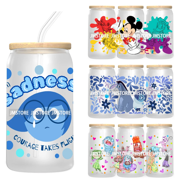 Cartoon Movie Characters UV DTF Stickers For 16OZ Libbey Glass Cup Can Wrap Transfer Printing Custom Logo Labels Best Friends