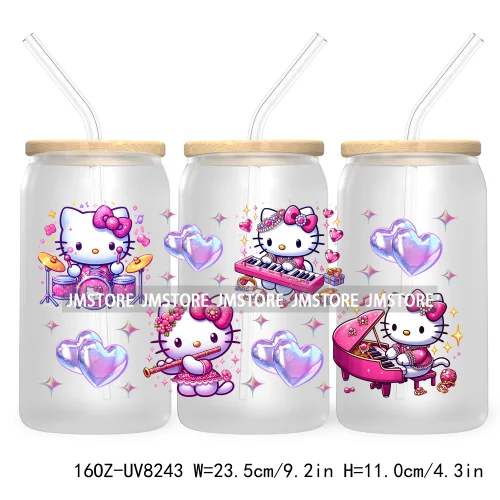 Best Friends Princess Coquette Bow UV DTF Sticker For 16OZ Libbey Glass Cup Can Wrap Transfer Stickers Custom Label Logo Cartoon