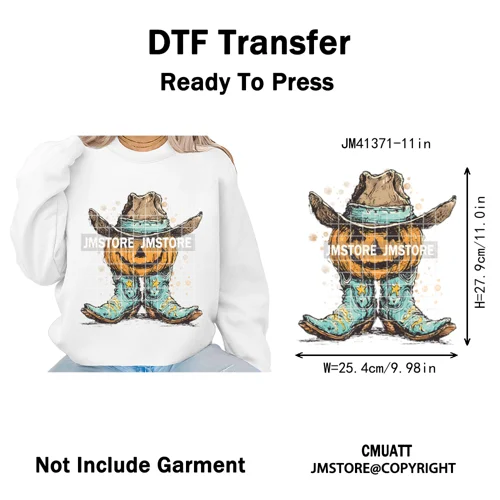 Preppy Coquette Halloween Floral Fall Pumpkin Spooky Season Iron on Washable DTF Transfers Stickers Ready to Press for Clothing