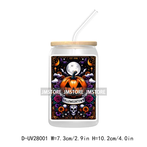 Cute Ghost Tarot Card Halloween UV DTF Transfer Stickers Decals For Libbey Cold Cups Mugs Tumbler Waterproof Craft Spooky Vibes