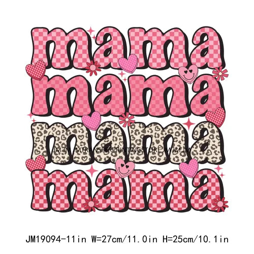 Retro Distressed Loved Teacher Mama Valentine Teaching Sweetheart DTF Heat Transfer Stickers Printing Ready To Press For Clothes