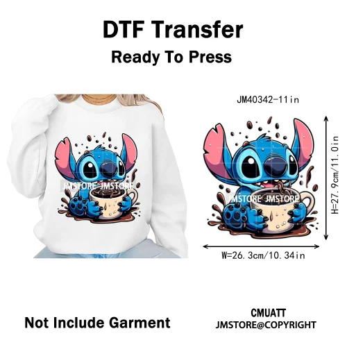 Trendy Cartoon Animal Characters Lover Cold Peel Logos Iron on DTF Washable Transfers Stickers Ready to Press for Hoodies Bags