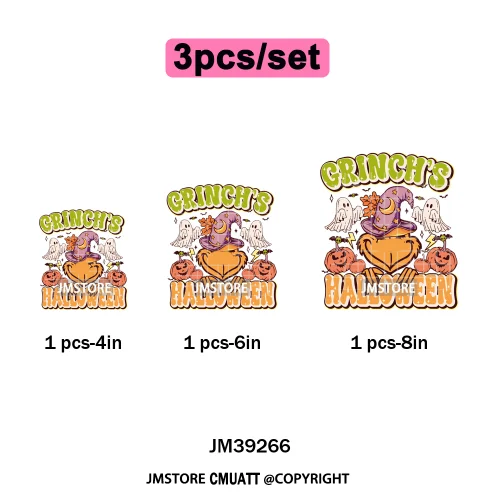 Pumpkin Spice Season Cartoon Horror Nightmare Halloween Vibes Iron on DTF Washable Transfers Stickers Ready to Press for Hoodies