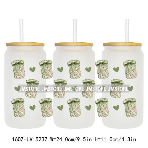 Coquette Soda Can Fruit Drink 16OZ UV DTF Cup Wraps Ready To Apply Waterproof Transfer Stickers For Libbey Glass Can Tumblers