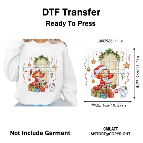 Cartoon Holiday Mouse Gingerbread Baking Christmas Tis The Season Iron on DTF Heat Transfers Stickers Ready to Press for Clothes