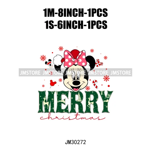 Merry Christmas Cute Cartoon Animal Friends Winter White Festive Vibes Iron On DTF Transfers Stickers Ready To Press For Hoodies