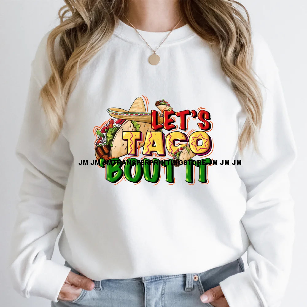 Colorful Mexican Pinata Latina Cinco De Mayo Festival Logos Iron On Fiesta Tacos Tequila DTF Transfer Stickers For Clothing