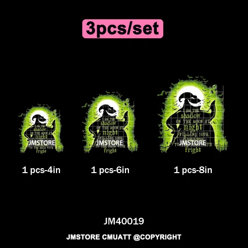 Halloween Horror Party Cartoon Friends Nightmare Spooky Vibes Iron on DTF Washable Transfers Stickers Ready to Press for Clothes