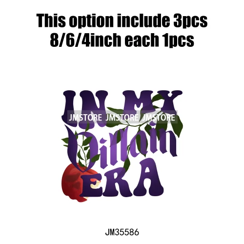 Colorful In My Era Wicked Cartoon Princess Evil Queen Washable Iron on DTF Transfers Stickers Diy Ready to Press for Sweatshirts