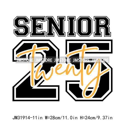 Happy University Graduate Senior Class Of 2025 Decals Iron On DTF Heat Transfer Stickers Ready To Press For Clothes Bags