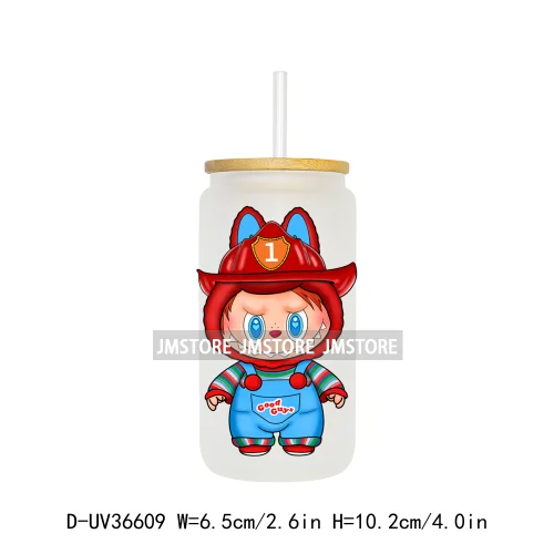 Baby Cartoon Character Coquette UV DTF Transfer Stickers Decals Ready To Apply Waterproof For 16OZ Libbey Glass Can Cups Tumbler