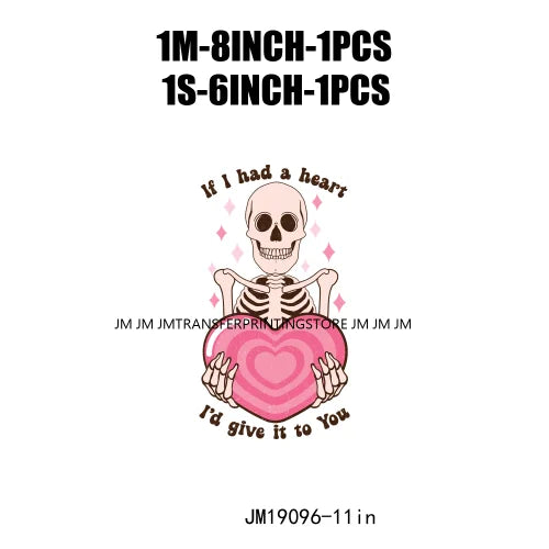 Pink Retro Skeleton Anti Valentine Club Talk About Love Dead Inside But It's Valentine's Skull DTF Transfer Stickers For Shirts