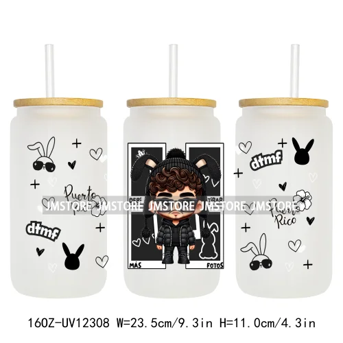 DTMF Bunny Frog New Album Music 16OZ UV DTF Cup Wrap Transfer Stickers Custom Label Durable Waterproof Logo For Libbey Glass Can