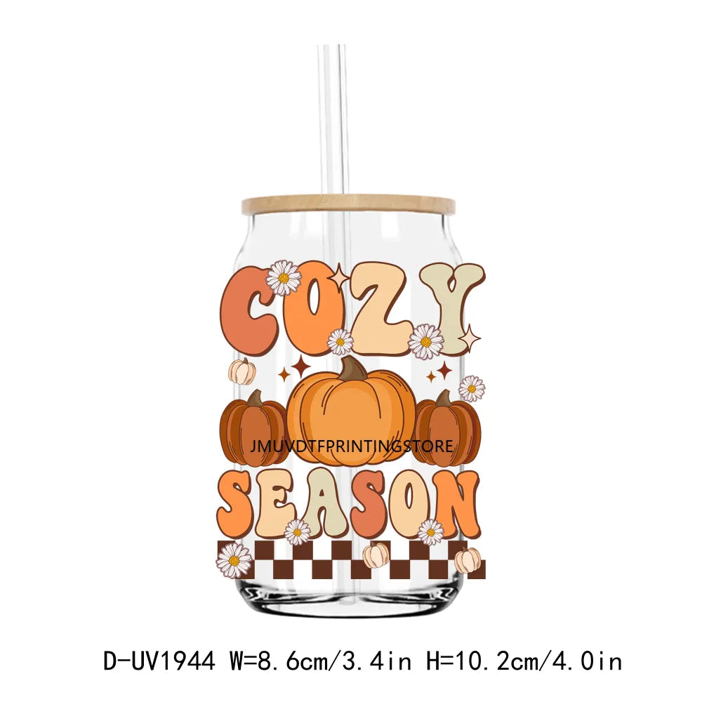 Pumpkin Spice Season Fall Halloween UV DTF Transfers Stickers Decals For Libbey Cold Cups Mugs Tumbler Waterproof DIY Craft