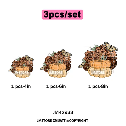 Horror Characters Halloween Spooky Cartoon Friends Scary Pumpkin Iron on DTF Transfers Stickers Ready to Press for Sweatshirts