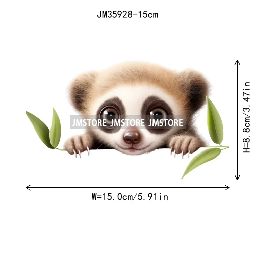 15cm 5.9in Kids Hide-and-seek Animal Iron On Heat Transfer Sticker For Clothes Vinyl Thermal Appliques Washable T-Shirt Decal