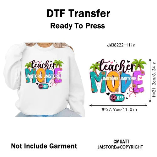 Tropical Summer Tequila Cocktail Drink Sunsets Salty Beach Vibes Logo Iron on DTF Transfers Stickers Ready to Press for Clothing