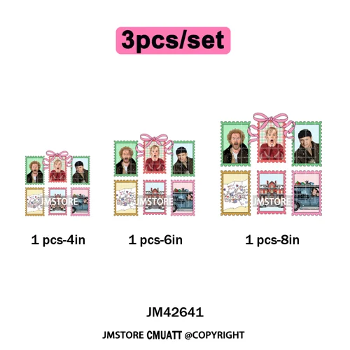 Retro Coquette Bows Holiday Christmas Movie Cartoon Kids Lover Iron on DTF Washable Transfer Stickers Ready to Press for Garment