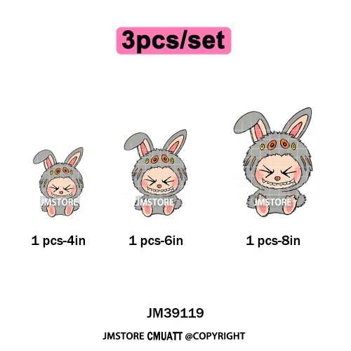 Cute Monster Cartoon Character Spooky Halloween Season Iron on DTF Washable Transfers Stickers Ready to Press for T-shirts Bags