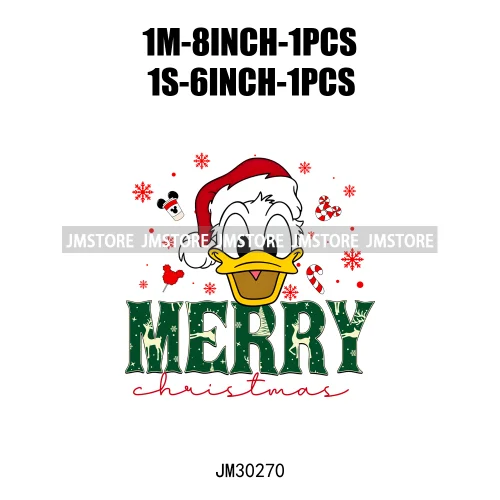 Merry Christmas Cute Cartoon Animal Friends Winter White Festive Vibes Iron On DTF Transfers Stickers Ready To Press For Hoodies