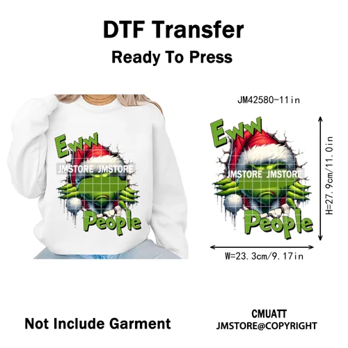 Cute Cartoon Character Coffee Cup Coquette Candy Merry Christmas Iron on DTF Heat Transfers Stickers Ready to Press for Hoodies